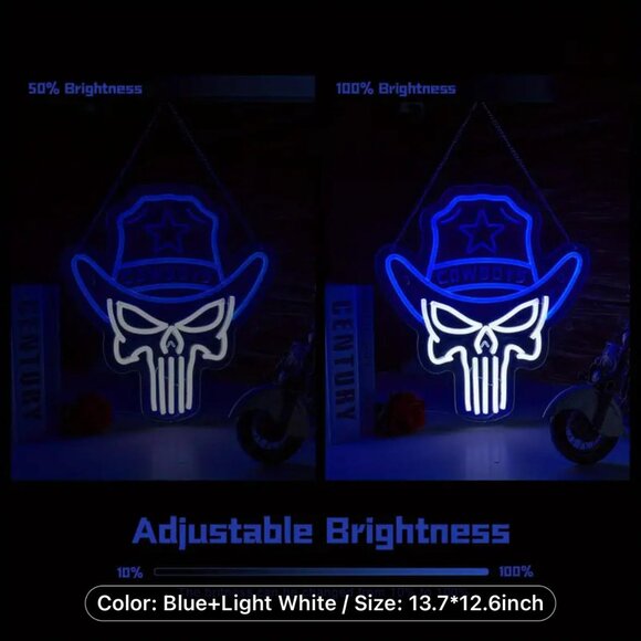 COWBOYS SKULL NEON LED SIGN - Picture 6 of 6